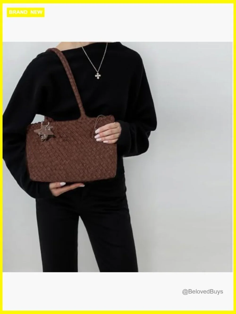 Woven Tote Hobo Bag, Faux Leather Shoulder Handbag with Wallet
